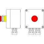 Взрывозащищенный пост управления из алюминия CPE-A-12 -(1xP3E(11)) -2x6018AASBKGM2SB(C)1Ex d e IIC T6 Gb / Ex tb IIIC T80°C Db IP66