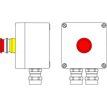 Взрывозащищенный пост управления из алюминия CPE-A-12 -(1xP3E(11)) -2x6018AASBKGM2SB(C)1Ex d e IIC T6 Gb / Ex tb IIIC T80°C Db IP66