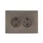 Валенсия лицевая панель розетка 2-местной б/з 10А графит с защ. штор.