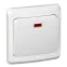 ЭТЮД Выключатель одноклавишный скрытый с индикацией белый