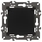 Розетка 2P+E Schuko со шторками с крышкой, 16А-250В, Эра Elegance, антрацит, 14-2103-05