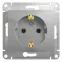 GLOSSA Розетка с заземлением в рамку алюминий