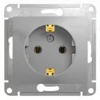 GLOSSA Розетка с заземлением в рамку алюминий