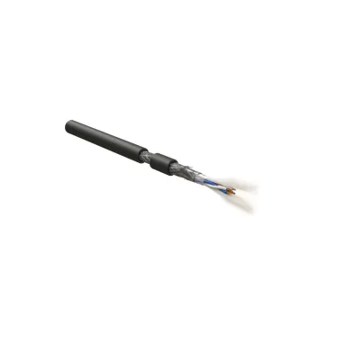 Кабель интерфейса RS-485. экранированный SF/UTP. общий экран оплетка и фольга. 2 пары 24 AWG. 2х2х0.60 мм. многопроволочные жилы 7х0.20 мм. PVC.черный (упак 500м)