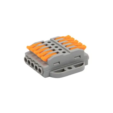 Клемма СМК 222-425P проходная 5 полюсов, с монтажной площадкой (0,08-4 кв мм), серая 4шт, REXANT