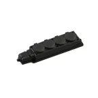 Колодка 4х розетка четырехместная 2К+З каучуковая 16А/250В IP44 Чёрная MultiSet