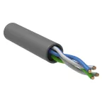 Витая пара U/UTP кат 5E 2х2х24AWG solid LSZH 500м серый