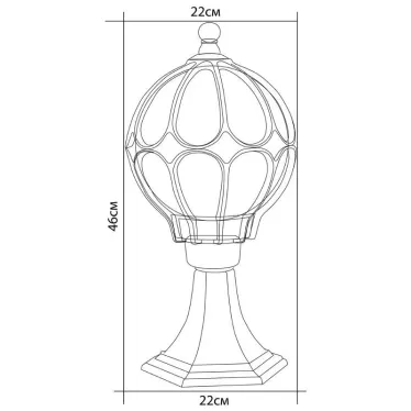 Светильник НТУ-60w столб-0.46м Е27 IP44 черное золото