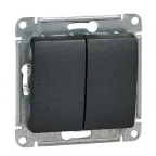 GLOSSA Выключатель двухклавишный сх.5 антрацит в рамку