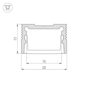 Профиль SL-SLIM20-H13-2000 ANOD (ARL, Алюминий)