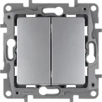 ETIKA Выключатель двухклавишный автоматические клеммы 10 AX 250 В алюминий