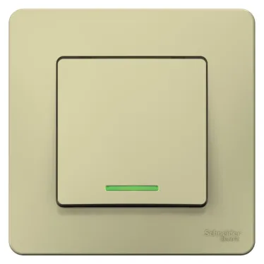 BLANCA С/У 1-клавишный ВЫКЛЮЧАТЕЛЬ (cх.1) с подсветкой, 10А, 250B, БЕЖЕВЫЙ