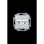 Розетка телефонная двойная RJ11, винтовой зажим, алюминий