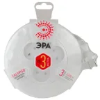 Удлинитель (белый) рулетка, без заземл, 2x0.75мм2, 3гн, 3м (10/600) UR-3-3 м-W