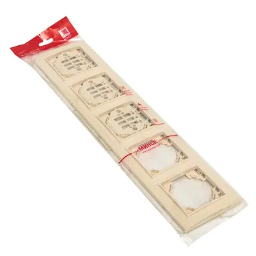 Рамка пятиместная горизонтальная бежевый Минск