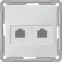 W59 Розетка двойная компьютерная скрытая в рамку белая