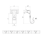 Балочный зажим 3-8мм под трубу 25мм