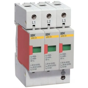 Ограничитель перенапряжения трехполюсный ОПС1-В 3п 30кА 400В