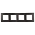 Рамка для розеток и выключателей Серия 12 12-5104-05 на 4 поста, Сатин, антрацит