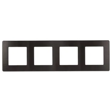 Рамка для розеток и выключателей Серия 12 12-5104-05 на 4 поста, Сатин, антрацит