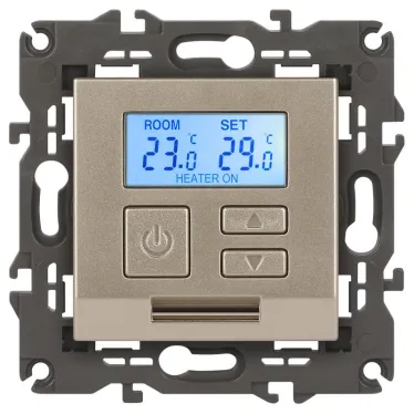 Терморегулятор универс.230В-Imax16А, Эра Elegance, шампань, 14-4111-04