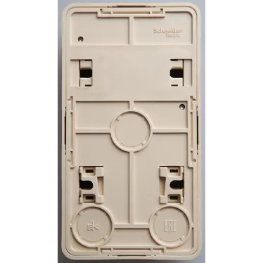 ЭТЮД Блок открытой установки Розетка без заземления + Выключатель одноклавишный бежевый