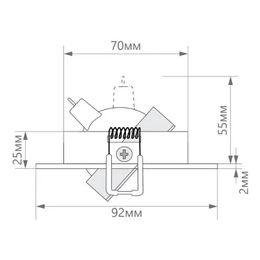 Светильник ИВО-50w G5.3 поворотный черный-хром