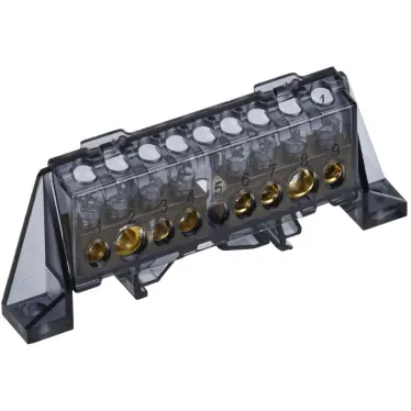 TEKFOR Шина N ноль в комбинированном DIN-изоляторе Стойка 8х12-(4+4)-Ч IEK