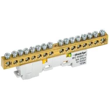 TEKFOR Шина PE земля неизолированная на универсальном держателе 8х12-16-Ж IEK