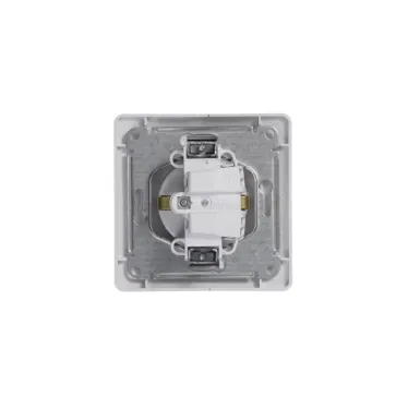 GLOSSA Розетка с заземлением в сборе белая