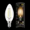 Лампа светодиодная филаментная LED 9 Вт 680 лм 2700К свеча теплый E14 AC 220В прозрачная колба Black Filament Gauss