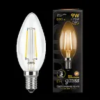 Лампа светодиодная филаментная LED 9 Вт 680 лм 2700К свеча теплый E14 AC 220В прозрачная колба Black Filament Gauss