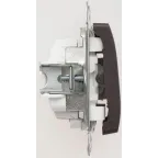 Выключатель одноклавишный, с подсветкой, схема 1а, в рамку, шоколад