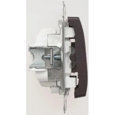 Выключатель одноклавишный, с подсветкой, схема 1а, в рамку, шоколад