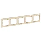 VALENA Рамка 5 постов горизонтальный монтаж слоновая кость/золото