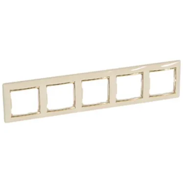 VALENA Рамка 5 постов горизонтальный монтаж слоновая кость/золото