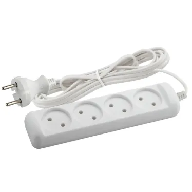 Удлинитель электрический без заземления 4 розетки 3м ШВВП 2x0,75мм2 6А UX-4-3m ЭРА