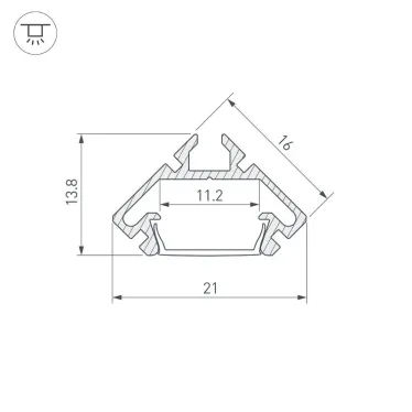 Профиль PDS45-LITE-2000 ANOD (ARL, Алюминий)