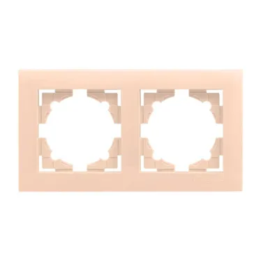 Валенсия рамка 2-местная кремовая
