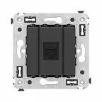 Avanti Компьютерная розетка RJ-45 без шторки в стену, кат.6А одинарная, Черный матовый