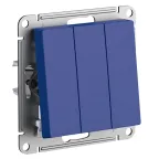 ATLASDESIGN выключатель трехклавишный, сх.1+1+1, 10АХ, механизм, АКВАМАРИН