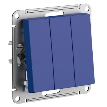 ATLASDESIGN выключатель трехклавишный, сх.1+1+1, 10АХ, механизм, АКВАМАРИН