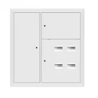 Щит этажный 4 кв. RAL9003 со слаботочным отсеком слева (1000х950х160) PROxima