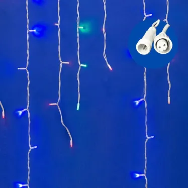 Бахрома светодиодная со статическим свечением 3м Соединяемая 200 светодиодов Разноцветный свет Провод белый ULD-B3010-200/SWK MULTI IP67