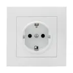 Валенсия розетка 1-местная с/з 16А белая с защ. штор.