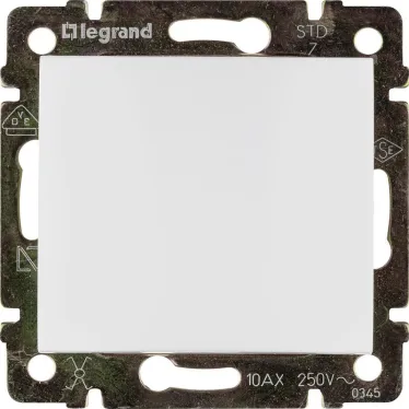 VALENA Переключатель одноклавишный промежуточный в рамку белый