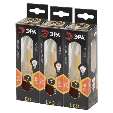 Лампа светодиодная филаментная F-LED B35-7W-827-E14 (филамент, свеча, 7Вт, тепл, E14 (10/100/2800)