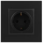 Розетка 2P+E Schuko, 16А-250В, Эра Elegance, антрацит, 14-2101-05