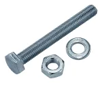 Болт DIN933 8.8 с шестигранной головкой оцинк. М12х100 + гайка + шайба (2 шт)