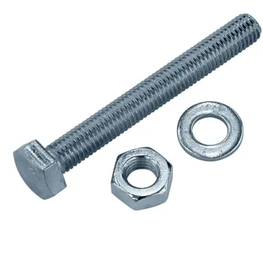 Болт DIN933 8.8 с шестигранной головкой оцинк. М12х100 + гайка + шайба (2 шт)